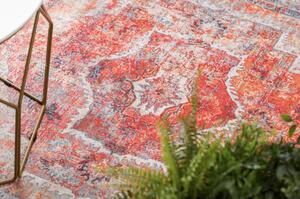 ANDRE mycí kobereček 1684 vzor rámu vintage protiskluz červený velikost 120x170 cm | krásné koberce cz