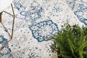 ANDRE mycí kobereček Růžice 1819C vintage protiskluz béžový / modrý velikost 160x220 cm | krásné koberce cz