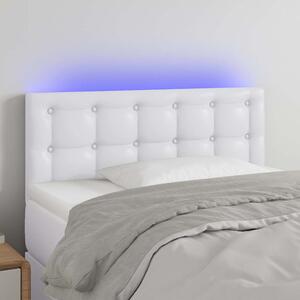 Čelo postele s LED bílé 80 x 5 x 78/88 cm umělá kůže 3121685