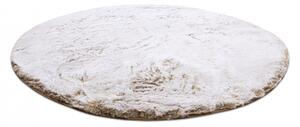 Kusový Kulatý pratelný koberec LAPIN Shaggy protiskluzový, béžový, slonová k velikost kruh 100 cm | krásné koberce cz