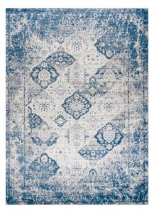 ANDRE mycí kobereček Růžice 1819C vintage protiskluz béžový / modrý velikost 160x220 cm | krásné koberce cz