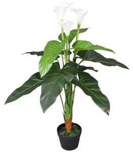 Umělá rostlina kala s květináčem 85 cm bílá
