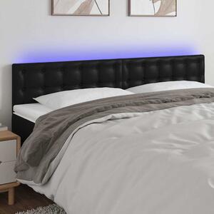 Čelo postele s LED černé 180x5x78/88 cm umělá kůže 3121714