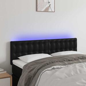 Čelo postele s LED černé 144x5x78/88 cm umělá kůže 3121702