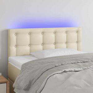 Čelo postele s LED krémové 90x5x78/88 cm umělá kůže 3121692