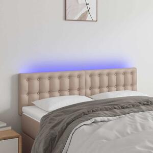 Čelo postele s LED cappuccino 144x5x78/88 cm umělá kůže 3121707