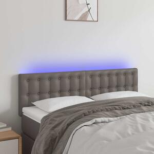 Čelo postele s LED šedé 144x5x78/88 cm umělá kůže 3121706