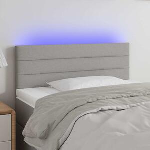 Čelo postele s LED světle šedé 80 x 5 x 78/88 cm textil 3121726