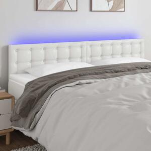 Čelo postele s LED bílé 200x5x78/88 cm umělá kůže 3121721