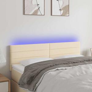Čelo postele s LED krémové 144x5x78/88 cm textil 3121755