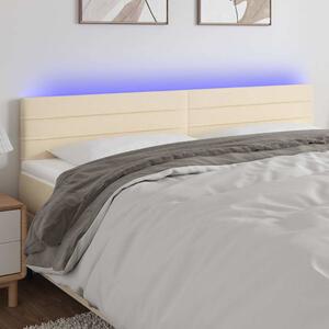 Čelo postele s LED krémové 180x5x78/88 cm textil 3121771