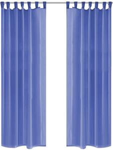 Voálové závěsy, 2 ks, 140x245 cm, královská modř