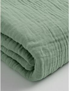 Mušelínové napínací prostěradlo Zelené Velikost: 90x200x30