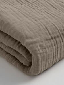 Mušelínové napínací prostěradlo taupe Velikost: 90x200x30