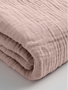 Mušelínové napínací prostěradlo světle růžové Velikost: 90x200x30