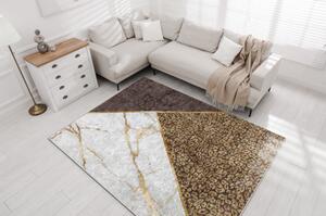 MIRO 51338.805 mycí kobereček Mramor, geometrická protiskluz hnědý velikost 120x170 cm | krásné koberce cz