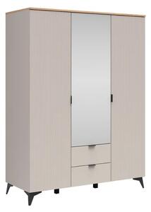 Šatní skříň Velton SZF2D1M2S, kašmír/dub artisan/béžová písková