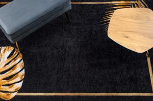 MIRO 51518.805 mycí kobereček Listy, rám protiskluz černý / zlatý velikost 160x220 cm | krásné koberce cz