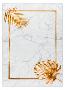 MIRO 51518.806 mycí kobereček Listy, rám protiskluz šedá / zlatý velikost 120x170 cm | krásné koberce cz