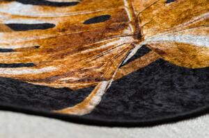 MIRO 51518.805 mycí kobereček Listy, rám protiskluz černý / zlatý velikost 120x170 cm | krásné koberce cz