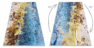MIRO 51709.803 mycí kobereček Abstrakce protiskluz modrý / zlato velikost 140x190 cm | krásné koberce cz