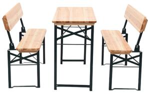 Skládací pivní set stůl se 2 lavicemi 118 cm jedlové dřevo