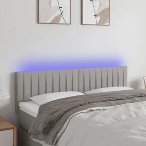 Čelo postele s LED světle šedé 144 x 5 x 78/88 cm textil 3121848