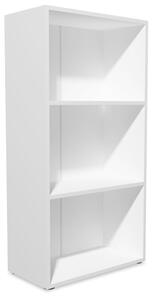 Knihovna, dřevotříska, bílá, 60 x 31 x 116,5 cm