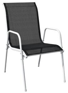 Stohovatelné zahradní židle 6 ks ocel a textilen černé