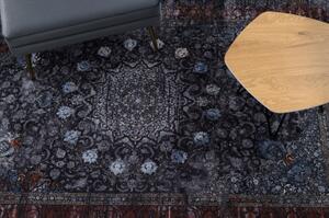 MIRO 51600.810 mycí kobereček Růžice, rám protiskluz tmavě modrá velikost 120x170 cm | krásné koberce cz
