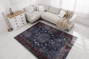 MIRO 51600.810 mycí kobereček Růžice, rám protiskluz tmavě modrá velikost 120x170 cm | krásné koberce cz