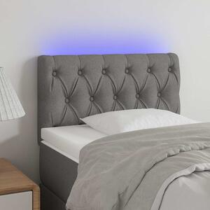 Čelo postele s LED světle šedé 80 x 7 x 78/88 cm textil 3121922