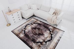 MIRO 51664.805 mycí kobereček Růžice, rám protiskluz hnědý velikost 120x170 cm | krásné koberce cz