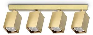 Ideal Lux Stropní či nástěnné svítidlo DYNAMITE PL4 Square d.38,5 cm, 4xGU10, 112W Barva: Zlatá