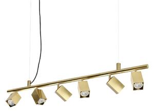 Ideal Lux Závěsné svítidlo DYNAMITE Square SP6, d. 115,5 cm, 6x28W Barva: Zlatá