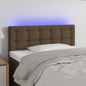 Čelo postele s LED tmavě hnědé 80 x 5 x 78/88 cm textil 3122023