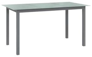 Zahradní stůl světle šedý 150 x 90 x 74 cm hliník a sklo 312204
