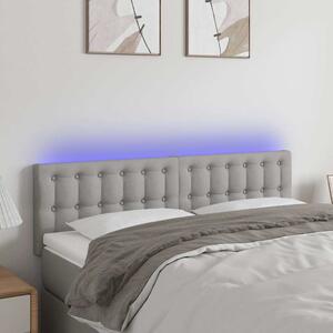 Čelo postele s LED světle šedé 144 x 5 x 78/88 cm textil 3122044