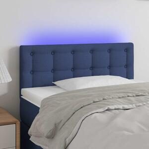 Čelo postele s LED modré 80 x 5 x 78/88 cm textil 3122026