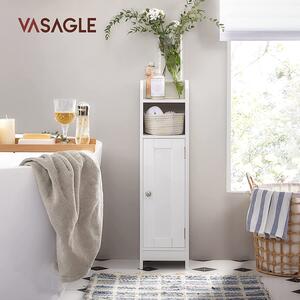 VASAGLE Koupelnová skříňka - bílá - 18x20x80 cm