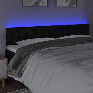 Čelo postele s LED černé 200x5x78/88 cm textil 3122070