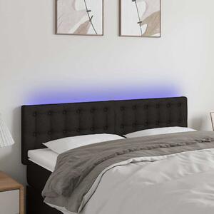Čelo postele s LED černé 144x5x78/88 cm textil 3122046