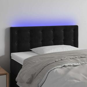 Čelo postele s LED černé 80 x 5 x 78/88 cm samet 3122078