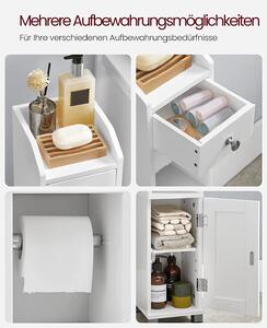 VASAGLE Koupelnová skříňka - bílá - 20x18x76,7 cm
