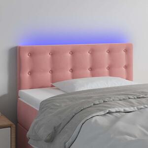 Čelo postele s LED růžové 80 x 5 x 78/88 cm samet 3122081