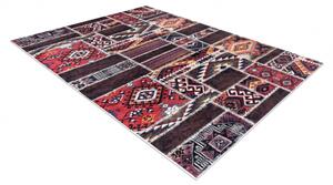 ANDRE mycí kobereček 2305 orientální patchwork protiskluz bordó / h velikost 160x220 cm | krásné koberce cz
