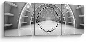 Obraz - 3D průchod (s hodinami) (90x30 cm)