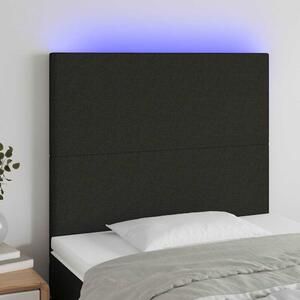 Čelo postele s LED černé 80x5x118/128 cm textil 3122120