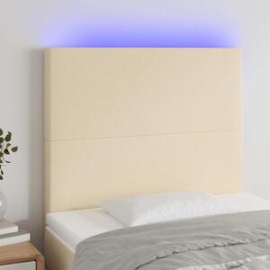 Čelo postele s LED krémové 90x5x118/128 cm textil 3122131