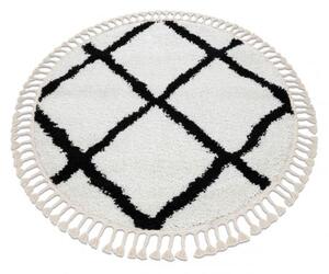 Kulatý koberec BERBER TROIK, bílá střapce, Berber, Maroko, Shaggy velikost kruh 160 cm | krásné koberce cz